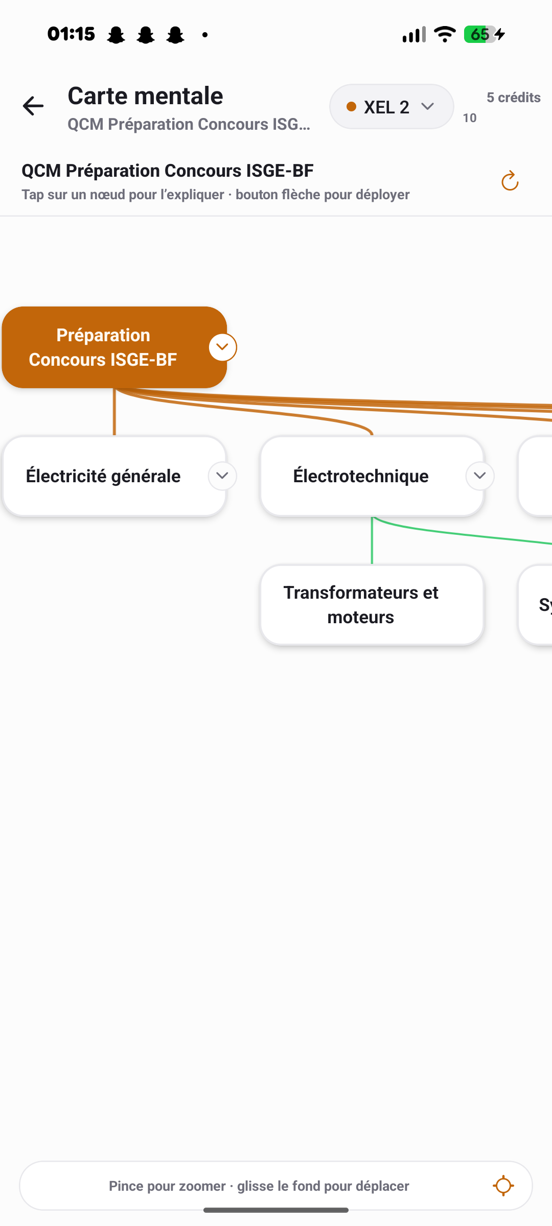 Carte mentale sur mobile