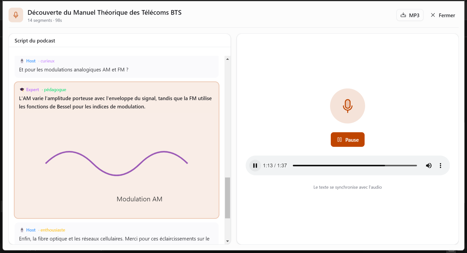Podcast audio pédagogique